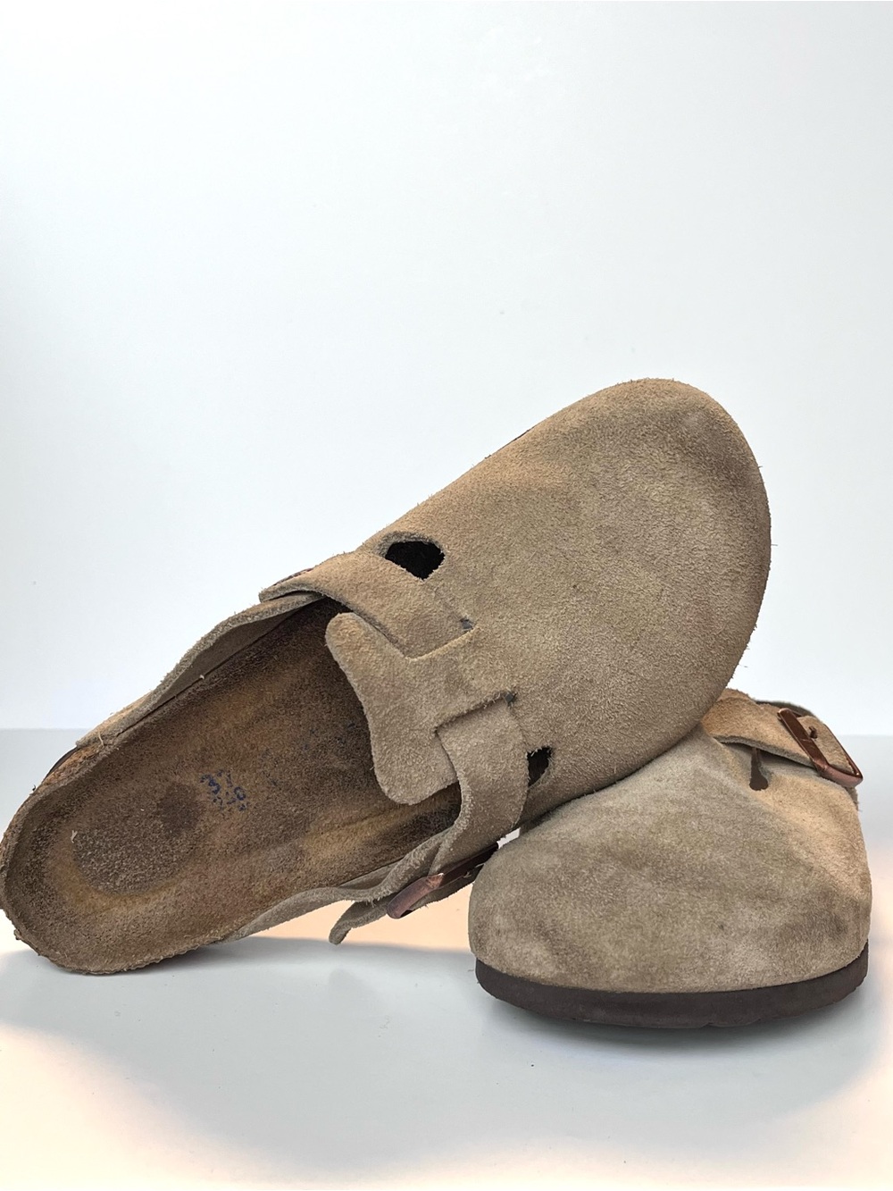 BIRKENSTOCK Boston Suede Clogs Taupe Women’s EU 37 US 6.5 - Picture 7 of 11